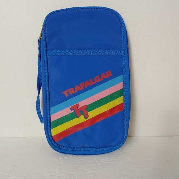 Trafalgar Rainbow Bag Travel Vintage Toiletries Passport Cosmetics Wallet Nylon - Picture 2 of 8
